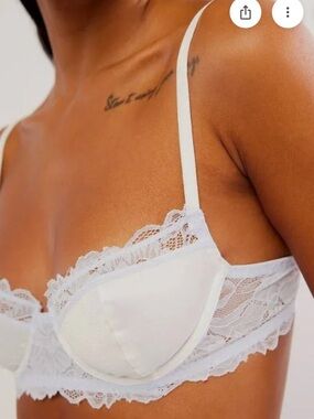 Free People Light Blue Lace Balconette Bra